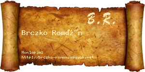 Brczko Román névjegykártya